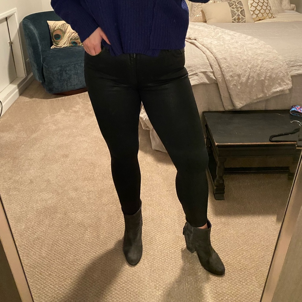 AGOLDE coated black jeans